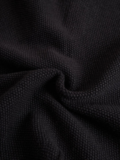 【24-hour shipping out】Black Contrast Pink Knitted Jacket And Skirt Set