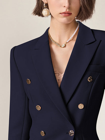 【24-hour shipping out】High-End Fashion Temperament Lapel Double-Breasted Suit