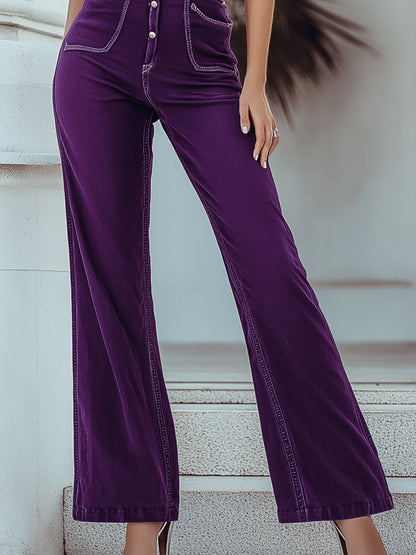 【24-hour shipping out】Mysterious Vintage Purple Denim Sleeveless Wide Leg Jumpsuit